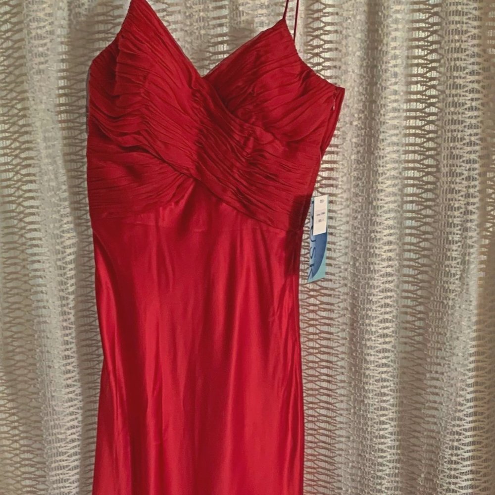 DUSK Red Silk Dress Sz 4 NEW Evening